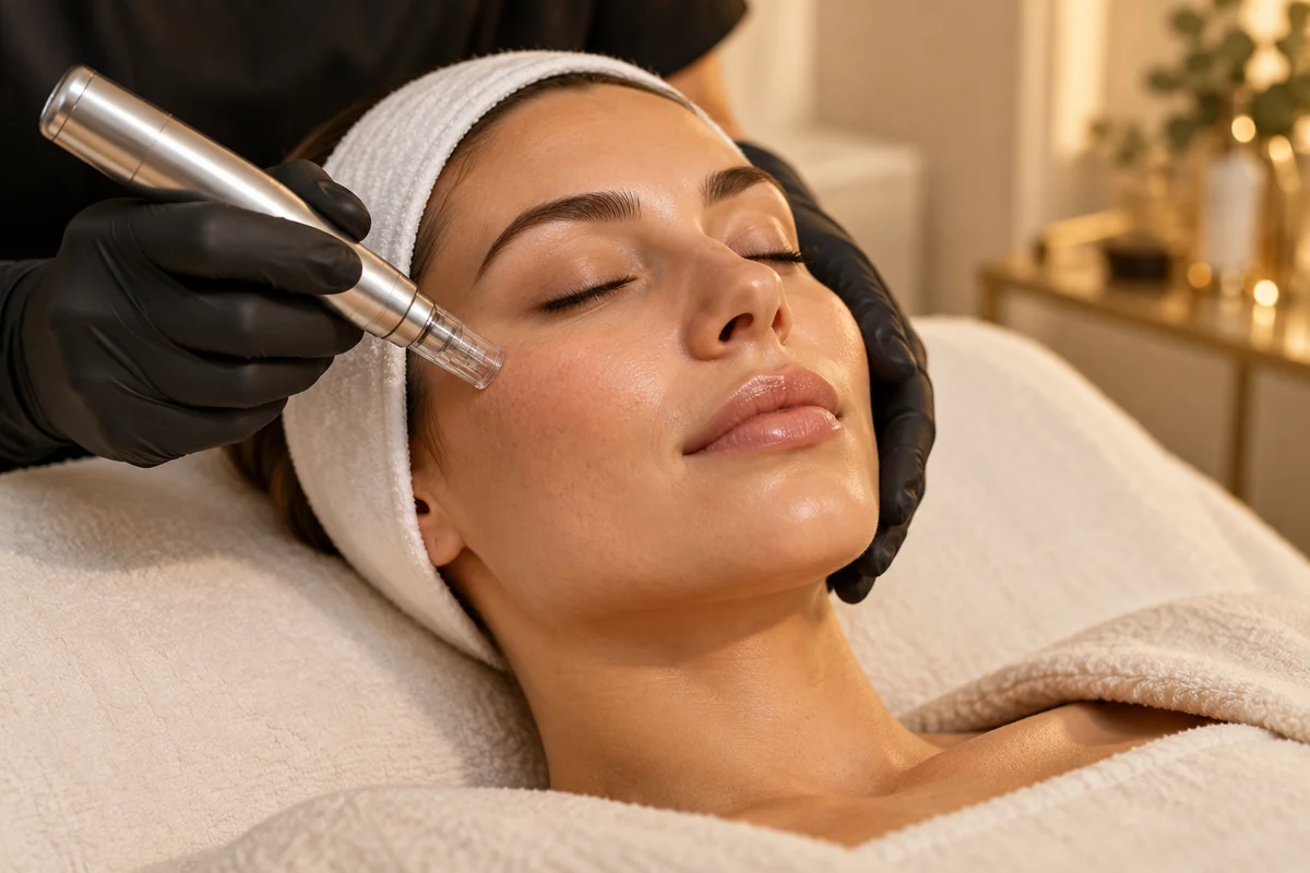 Illustrative professional microneedling treatment