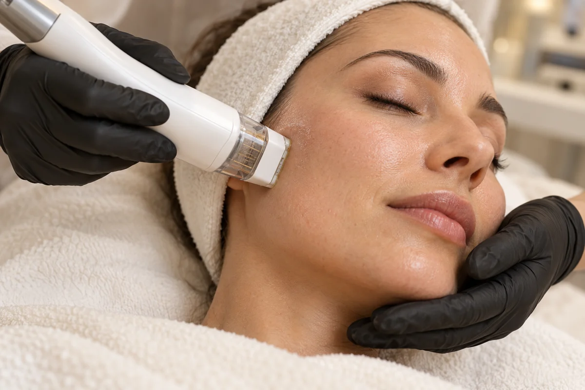 Illustrative RF microneedling facial treatment